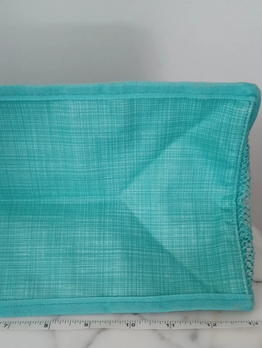 Thirty-one Keep It Caddy turqoise Crosshatch Blue Green Tote approx 6x13x8 Copy